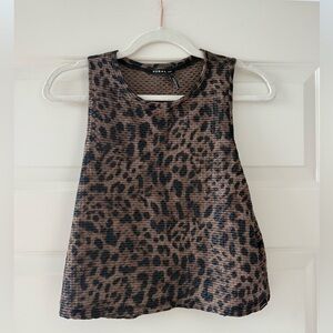 Koral Brown and Black Animal Print Muscle Tee